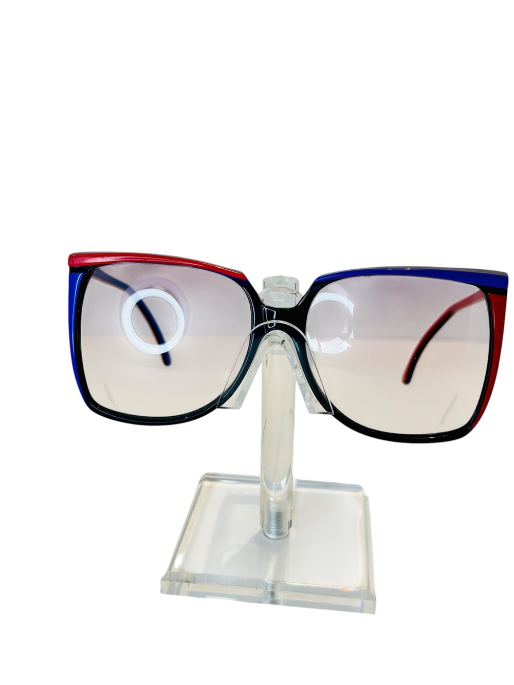 Anne Klein Fiorella Eyeglasses Frames Blue Red 55-17 135 Designer Frames Italy
